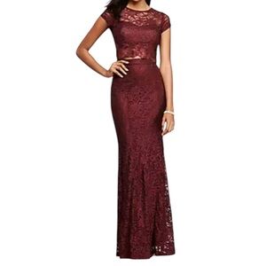 Speechless 2 Piece Lace Short Sleeve Top and Maxi Skirt